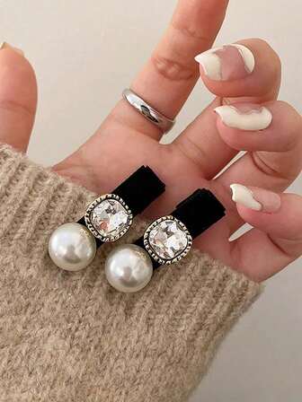 1 قطعة دبوس شعر أنيق مزين بخرز اصطناعي للنساء، مشبك أنيق وفاخر مرصع بالراين ستون لتصفيف الشعر، اكسسوارات شعر للنساء، هدايا حفلات، مشابك شعر، أغراض المدرسة، هدايا، سفر، هدايا للنساء، أغراض الشعر، هدايا الجوارب