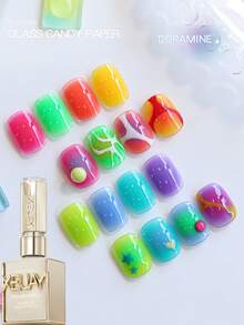 XEIJAYI Frame Bottle Glass Sugar Paper 8-Color Set -- Popular Nail Art Colorful Candy 8-Color Gel Polish Fashion LED Glossy Nail Art Salon Women'S Nail Art Tools Fashion Solid Color Gel Salon Solid Color Art - Nhiều màu - Xem 3