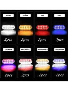 1par Lateral Faro Led Barra Estrobo Escolta Patrulla Auto - blanco amarillento - Ver 7