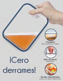 Juego de Recipientes de Vidrio, 5 Piezas, Transparentes con Tapa, Resistentes a Altas y Bajas Temperaturas YZT0 - 1 - Ver 3