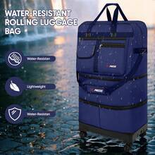 36" Collapsible Suitcases With Wheels,Expandable Foldable Luggage Bag With Hardshell Base Case,Large Capacity Rolling Travel Bagfor Home Storage & Trip,Handbags Hand Bag For Travel Back To School Business Outdoor Holiday Vacation Sport Sports Travel Essentials,For Storing Winter Clothes Fall Clothes Hand Bags Gym Bag - NAVY - 查看 6