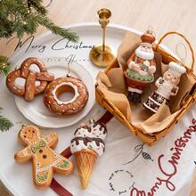 Christmas Tree Decoration Pendant Creative Gingerbread Color Old Man Biscuit Pendant (1 Piece) - Brown Cookies - View 2