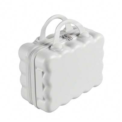 LIVINGANDHOME Living And Home 3 Colors Portable Hard Shell Handheld Makeup Travel Case,Makeup Storage Box,Makeup Storage Case (White - 31.2 X 15.6 X 29CM)