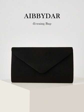 AIBBYDAR Damaftonväska, svart konstmocka elegant aftonklänning kuvertväska, enfärgad, minimalistisk, exklusiv, affärsväska, pendling, dejt, sminkväska, lätt axelväska, affärspendling, bröllop, gala, fest, högtidssammankomst