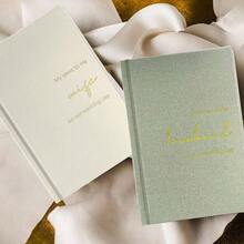 Vow Books His And Hers Set Of 2 Canvas Linen Wedding Vow Books Husband And Wife Hard Cover Vow Books Engagement GiftsXZ - HW - Beige - XZ-HW-Sage - 查看 5