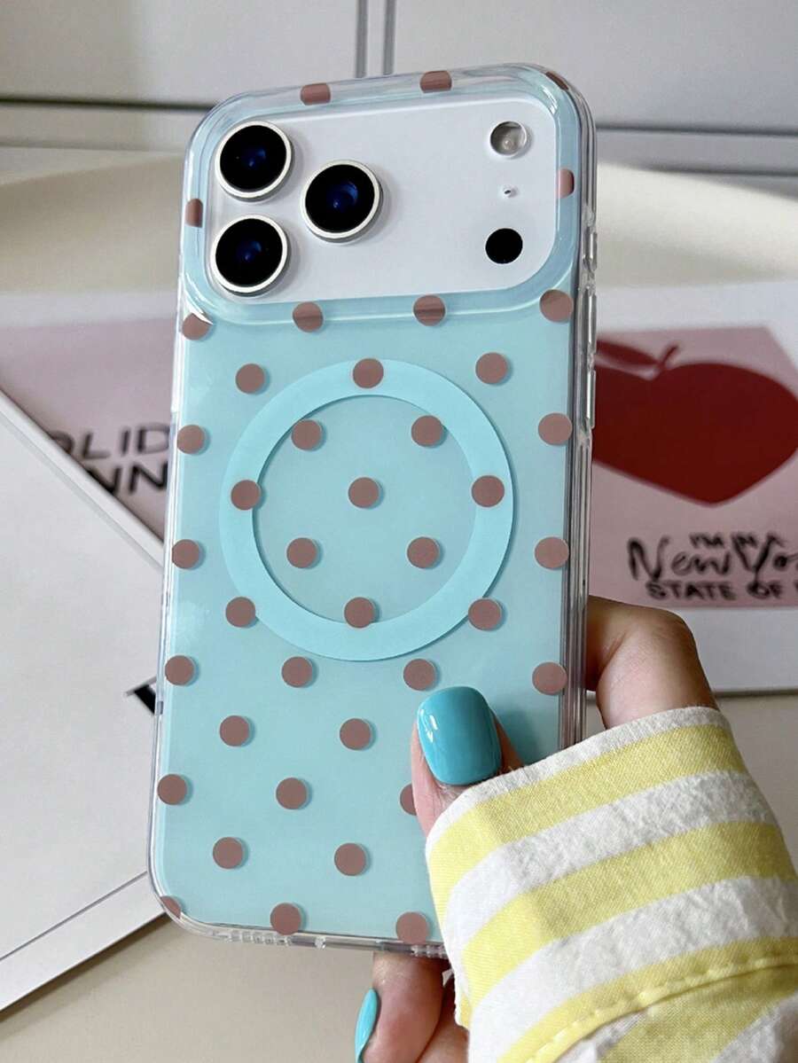 极简波点软磁无线充电手机壳，兼容 17 Pro Max、17 Pro、17 Air、17、16、15、14、13、12、11 Pro Max，糖果色果冻保护防震边框
