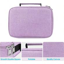 PUBAMALL Estuche de lpices con cremallera de alta capacidad, 72 ranuras Multifuncional Bolgrafos de gran capacidad Porta fundas con 2 fundas extrables Prpura - Púrpura - Ver 6