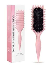 Hair brushes-EU+UK Spazzola per capelli ricci rosa - Unisex, Facilmente districante e crea ricci perfetti per tipi di capelli da 2A a 4C, Riduce l'effetto crespo, Uso doppio bagnato e asciutto, Essenziale da viaggio, Essenziale per lo styling, Acconciatura, Districante, Pettine, Spazzola per lo styling, Spazzola arricciante, Spazzola per bordi, Spazzola per capelli, Set di spazzole per capelli, Acconciatura, Spazzola arricciante, Spazzola districante, Spazzola per capelli da donna, Capelli, Viaggio, Prodotti per lo styling dei capelli, Strumenti per lo styling dei capelli, Salone di parrucchiere, Parrucchiere, Accessori per parrucchieri, Salone di parrucchiere, Attrezzature per lo styling dei capelli
