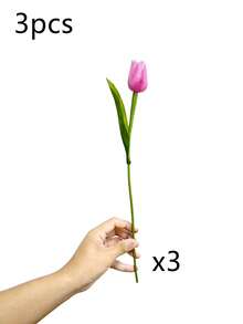 3/6/10 件人造郁金香，逼真的塑料假郁金香，塑料人造花，适合 DIY 装饰、花瓶插花、家庭聚会、房间、房屋、圣诞装饰的花束 - 彩色 - 查看 15