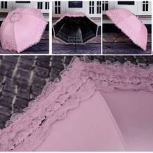 Sombrilla de encaje clsico gtico paraguas proteccin bruja cosplay sesin de fotos accesorios decoracin de, Negro2, Mediano, Clsico - rosado - Ver 6