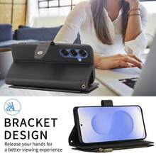 1pc Flip Cover Protective Case Compatible With Apple 17 ProMax/16/15/14/13/12/11pro, Wallet Phone Case With Card Slot, Wrist Strap, Zipper Pocket