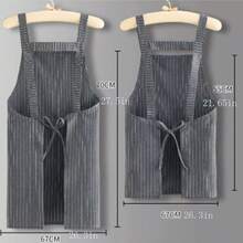 1pc Apron For Women, Sleeveless, Comfortable Breathable, Large Pocket, Dirt-Resistant, Striped Design, Suitable For Kitchen & Home Use - Multicolor - View 9