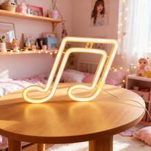 1 Stück LED Musiknoten Neon Schild Neonlicht Wanddekoration Nachtlicht Geschenke für Mädchen Schlafzimmerdekoration Zuhause Feiertags-Party Hochzeitsdekoration Raumdekoration Lichterkette