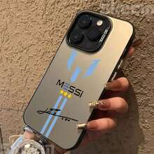 Funda de Teléfono Plateada con diseño de superestrella de fútbol  para 17 15 16 14 13 12 11 Pro Max Plus, phone case accesorio navidad Christmas, funda deportiva moderna resistente protectora ideal para regalo de festival smartphone fútbol. - Negro 2G332 - Ver 4