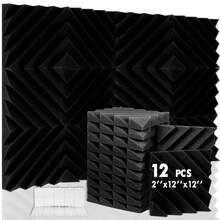 OLOEY 12/24 chiếc, xốp cách âm rãnh kim cương mật độ cao 12x12x2 inch, tấm xốp cách âm văn phòng studio, tấm ốp tường công nghiệp - Nhiều màu - Xem 2