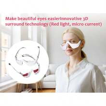 GCCSJ Eye Massager,Microcurrent Red Light Therapy Eyelift Device - Under Eye Massager Glasses With LEDred Light, Anti-Aging Eye Beauty Tool For Reducing Dark Circles, Puffiness & Wrinkles, Eye Strain Reliever For Daily Use At Home/Office, Portable Eyelift Massager For Women (White/)