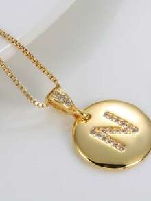 Gold Necklace Shine Letter Alphabet Initial Initials Letter - Vàng - Xem 10