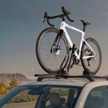 Portabici da tetto con capacità di carico di 15 kg, portabici verticale con sistema di bloccaggio sicu ro per la maggior parte delle barre trasversali standard, portabici verticale per auto SUV, nero - Radbreite 2,5 Zoll - Visualizzare 1