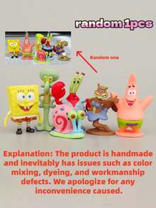 SPONGEBOB 1/3/6 قطعة من ديكورات عيد ميلاد سبونج بوب وأصدقائه، ديكور طاولة، تزيين كعكة، ديكور خزان السمك تحت الماء، تشمل باتريك ستار، سكويدوارد تنتاكلز، السيد يوجين إتش كرابس، غاري القوقعة وغيرهم، مناسب للأعياد والأعياد الميلاد وهدايا عيد الميلاد وحشو الجوارب وأكياس هدايا عيد الميلاد