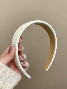 4pcs/1pc Vintage Soft Sponge Headband, Solid White And Brown Color, Elegant High-End Fashion Hair Accessories, Suitable For Daily Wear, Washing Face, Showering, Matching Outfits, For Women, Hair Band, Hair Hoop, Autumn - 彩色 - 查看 5