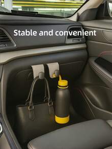 汽车挂钩，乘客手套箱挂钩，前排座椅储物金属挂钩带滚轮，PU皮革绒面衬里乘客手套箱挂钩，通用装饰隐藏式金属挂钩设计，承重力强，包含后排座椅收纳配件，适用于多种车型 - 彩色 - 查看 13