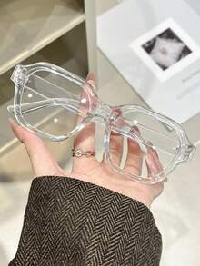 1 Pair Women's Plastic Gradient Multi-Color Full Frame Clear Lens Eyeglasses, Personalized Elegant Versatile Glasses Suitable For Driving, Parties, Office, Business Casual, Fits All Face Shapes - Clear - View 8