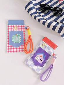 1pc Cute Dopamine Design Sunglasses Case, Portable Eyeglasses Storage Bag With Automatic Closure, Scratch-Resistant, Handheld Or Hanging