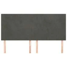 vidaXL Kopfteile 4 Stk. Dunkelgrau 90x5x78/88 cm Samt - Grau - Übersicht 3