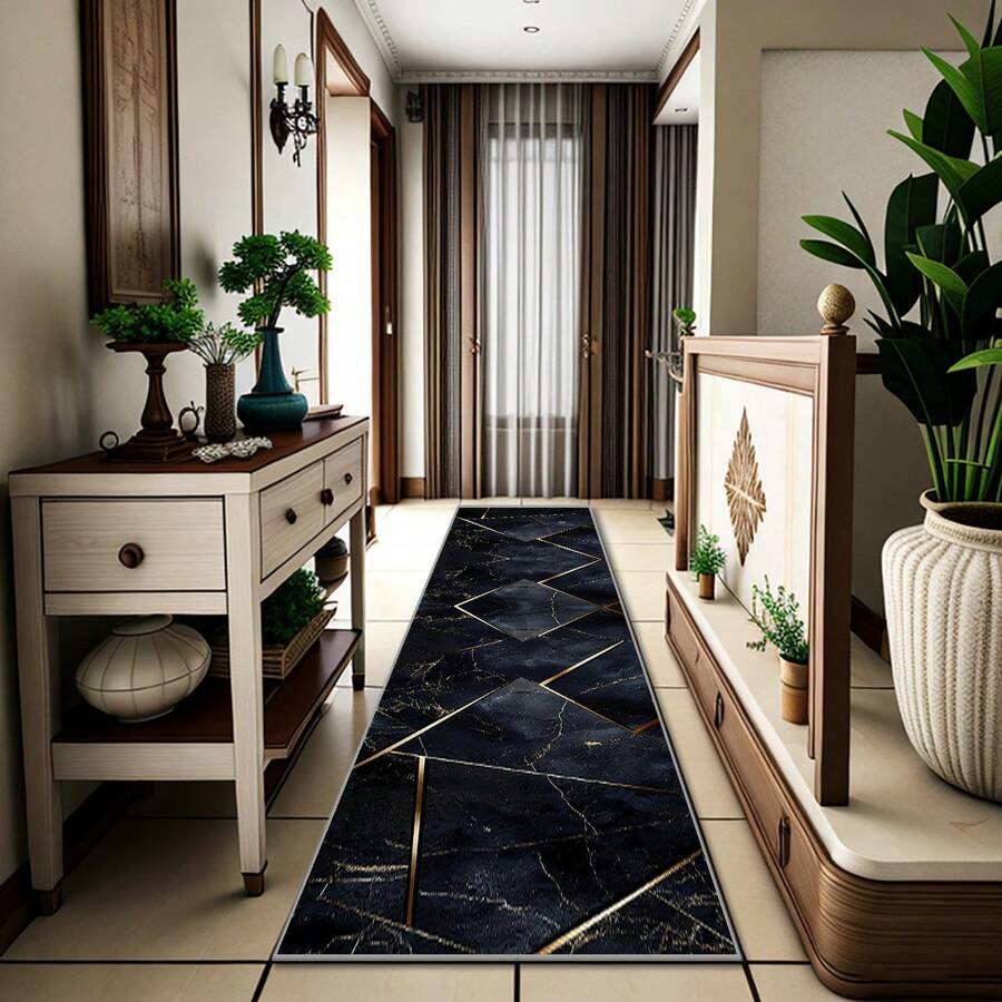 1pc Extra Long Modern Minimalist Design Carpet, Suitable For Living Room, Bedroom, Balcony, Home Office, Kitchen And Other High-Traffic Areas, Home Decor