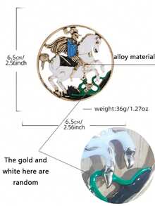 1pc Alloy Ancient Roman Knight Badge, 6.5cm/2.56in, Brooch For Men And Women, Creative Cultural Gift