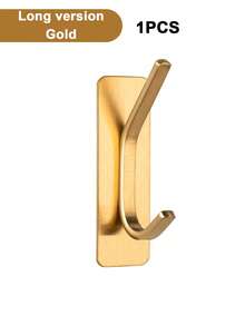 1/2/4pcs Adhesive Hooks, Towel Hook Coat Hooks, Stainless Steel Brushed Wall Hooks, For Hanging Throbe Sponges In Bathroom And Bedroom, Hook Accessories, Auxiliary Hook, Heavy Duty Hook. For Hanging Coat, Clothes, Plants, Gardening Tools, Kitchenware, Pans, Pots, UtBaensils, Spoons, Hat, Towel Robe Hook Rack Wall Mount. For Your Bedroom, Shower, Classroom, Garage, Apartment, College Dorm, Cabinets, Fridge, Organizer And Most Kinds Of Room Decor.