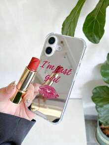 Red Lip Pattern Mirror Anti-Fall Sleeve Phone Case Compatible With IPhone Waterproof Shockproof Scratch Resistant.Christmas Accessories. - 多色 5 - 查看 8