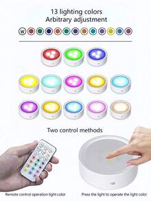 1/3/6 piezas Luces de gabinete LED de colores con control remoto - Alimentadas por batería, luces de pintura, luces de pintura LED magnéticas con control remoto regulable y temporizador, luces nocturnas LED de gabinete con pulsador, luces de decoración de pasillo y armario, 16 modos de iluminación, luces de exhibición de arte, adecuadas para marcos, decoración de pared, interior, aplicables a dormitorio, sala de estar, decoración del hogar, armario y pasillo