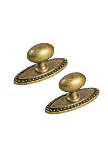 2/6 件装古董椭圆形橱柜把手，带背板，锌合金 1.4 英寸直径抽屉把手 - 銅色 - 查看 16