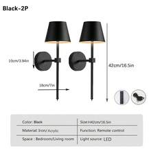 2 Packs Wireless Charging LED Wall Lamp, Black/Gold/White Long Style Optional, Touch + Remote Dual Control, Stepless Dimming, Ideal For Bedroom Vanity, Living Room, Bedroom Headboard, Study & Night Light, Perfect Christmas Gift - Multicolor - View 14
