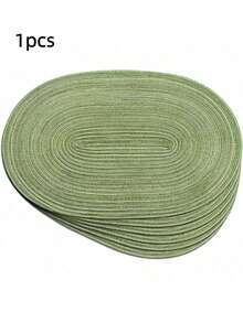 棉纱编织椭圆形餐垫 12x18 英寸，餐桌椭圆形餐巾，天然编织耐热桌垫，适合家庭聚会、婚礼派对（绿色） - 綠色 - 查看 13