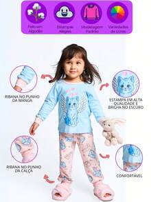 4 Pieces Children's Pajamas Combo For Girls, Assorted Winter Children's Clothing For Girls - Nhiều màu - Xem 2