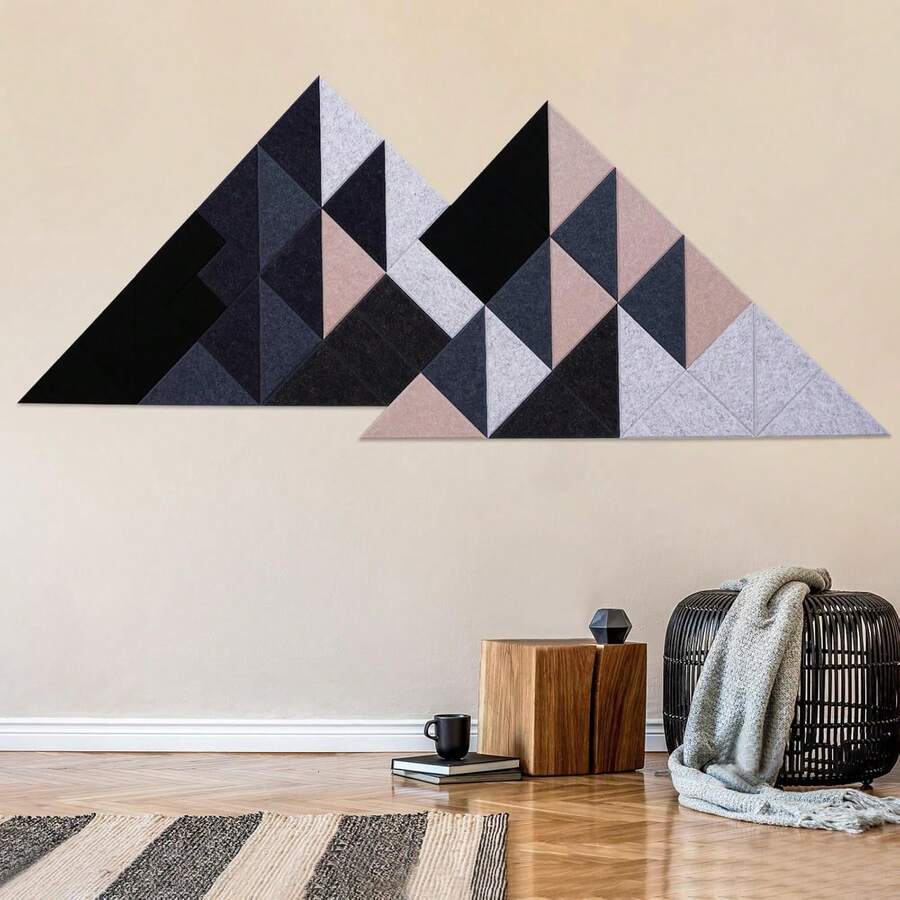 Tutmyrea 41 Pack Self-Adhesive Triangular Acoustic Panels, 88"X35" Sound Absorbing Panels, Soundproof Wall Panels, Wall Decoration Art Soundproof Wall Panels For Studios, Homes, Offices(Mountain Peak)