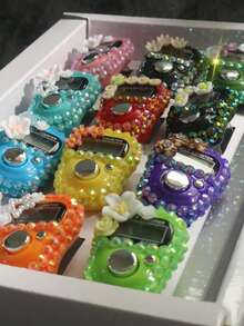 1pc Study Room Spring Reading | Learning Tracking Counter With Flower & Rhinestone, Track Recitation Times To Improve Study Efficiency - Multicolor - View 2