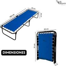 PEGASO Catre Camastro de Lona Reforzada, Resistente y Duradero, Ideal Playa, Camping, 182x65x34 (Mod KSL-Gris) - REY - Ver 6