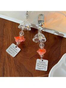 Dreamy Goldfish Pendant Cute High-Value Girl Bag Pendant Keychain - 金魚掛件附鑰匙圈長款 - 查看 3