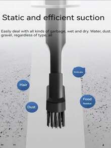 YAIUZGOO Aspiradora de coche con succión súper potente, limpiador portátil de mano, mini limpiador para el hogar, limpieza rápida de esquinas y residuos, de larga duración, para uso dual en coche y hogar - Negro - Ver 6
