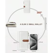 - portafolios de piel para mujer, con bloqueo RFID, tamao pequeo, con cierre, bolsillo y ventana de identificacin, B - BrownBeige - aceite cera, Large, Cartera delgada - B-Brown&Beige-aceite cera - Ver 5