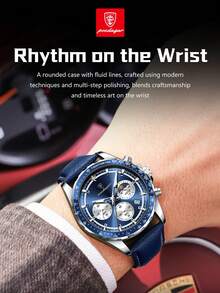 1pc Business Men's Stainless Steel Waterproof Luminous Quartz Watch With Date Display, Casual Men's Chronograph Wrist Watches For Men, Luxury Man Wristwatch Suitable For Work Occasion, Men's Gifts