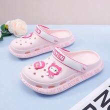 Cute Kitty Design Breathable Slip-On Sandals, Comfortable, Anti-Slip, Suitable For Summer, Beach, Nurse Work, Fashionable Flat Soft Bottom Hollow Slippers - Pink - View 3