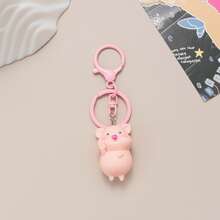 1pc Pink Pig Keychain, Key Chain, Key Ring, Unisex Keyring, Gift For Men, Christmas Decoration, Christmas Gift, Gift For Friends, Gift For Mom, Christmas Present, Teacher Gift, Men's Car Accessories, Bag Pendant Bag Charms Car Sister Gift Ideas