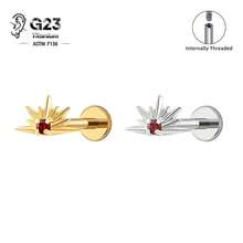 1 pieza Pendiente de cartílago con rosca de titanio G23, con brillante CZ, pendiente de oreja, pendiente de hélix, pendiente de trago, conjunto de joyas de perforación exquisitas, nuevo artículo de joyería de perforación para San Valentín