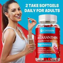 BUPORAI Cápsulas De Astaxantina: Reducen Las Líneas De Expresión, Antienvejecimiento, Tienen Actividad Antioxidante Y Son Beneficiosas Para La Piel Y La Salud Cardiovascular - 120 Unidades - 120 cápsulas - Ver 7