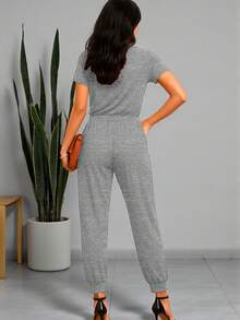 Women Jumpsuits - 純灰色 - 查看 2