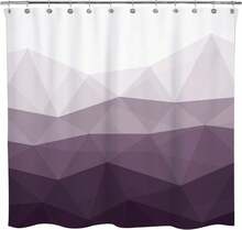 Popular Ombre Blue Fabric Contemporary Shower Curtains For Bathroom Dcor - 紫色 - 查看 4